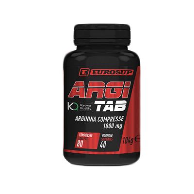 Argi Tab - Arginina Compresse -  Barattolo con 80 cpr da 1000 mg - Integratore di L-Arginine KYOWA® 