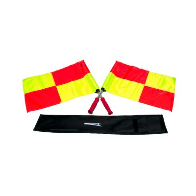 Schiavi Sport Set Guardalinee "Professional", con 2 aste in alluminio + 2 drappi giallo-rosso