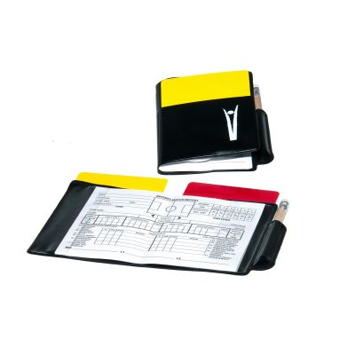 Libretto Arbitro Professionale "Europa", taccuino con cartellini giallo e rosso + matita