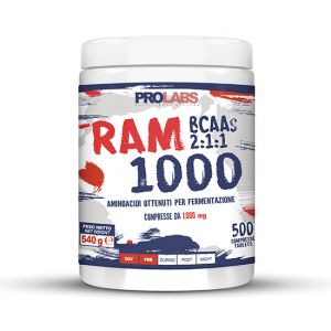 RAM 1000 BCAA 500 COMPRESSE - Integratore alimentare a base di aminoacidi ramificati con rapporto 2:1:1 bilanciato