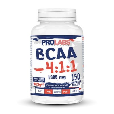 BCAA 4:1:1 FLACONE 150 COMPRESSE - Integratore alimentare a base di aminoacidi ramificati con rapporto 4:1:1 bilanciato