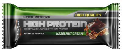 EthicSport HIGH PROTEIN Hazelnut Cream 18 barrette da 55 g - Barretta ad alto contenuto proteico 55 g 