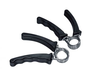 Toorx Coppia di hand grips impugnatura ergonomica in plastica, colore nero-cromo