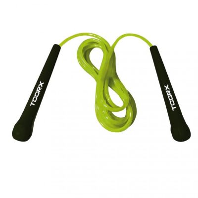 Corda da salto veloce PVC con impugnature ergonomiche, colore verde lime-nero
