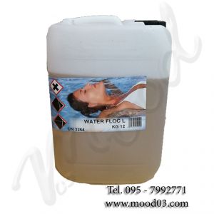WATER FLOC 12 KG - Flocculante liquido in tanica per piscina, con azione schiarente - Tel 095-7992771