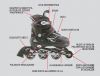 Nextreme Firewheel Pro Nero Taglia M, misure dal 38 al 41 - Pattini in linea per bambino