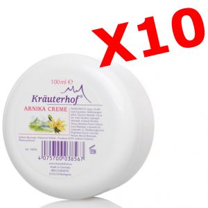 10X ARNIKA CREME - "PACCHETTO MAXI RISPARMIO" con 10 barattoli da 100 ml di Crema all' Arnica