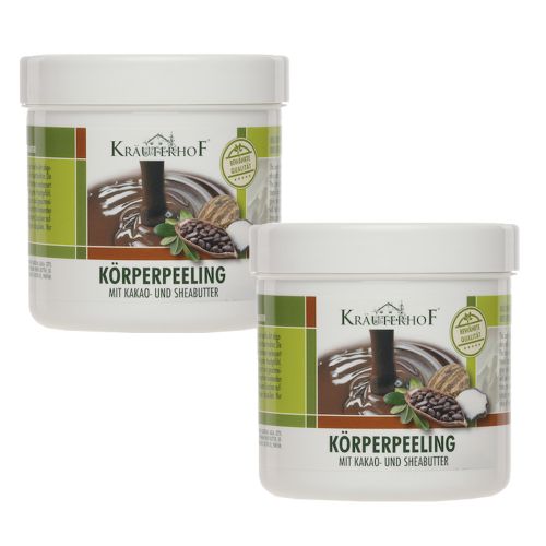 2X KORPERPEELING MIT KAKAO-UND SHEABUTTER - Set da 2 barattoli da 400 g di Peeling per corpo al burro di cacao e di shea