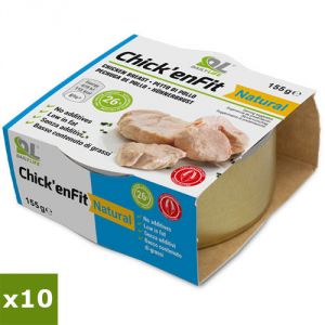 10X CHICK' ENFIT - 10 confezioni da 155 g di filetti di pollo ad alto contenuto proteico (26%). GLUTEN FREE