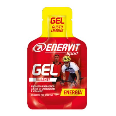 Enervit Sport Gel mini-pack da 25 ml, gusto limone - Energetico liquido con carboidrati e vitamine