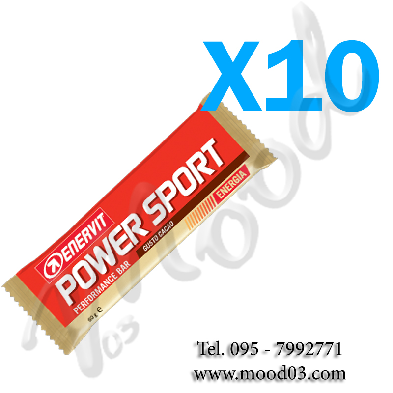 ENERVIT POWER SPORT Set di 10 Barrette energetiche da 60g gusto CACAO - utili in caso di sforzo muscolare intenso