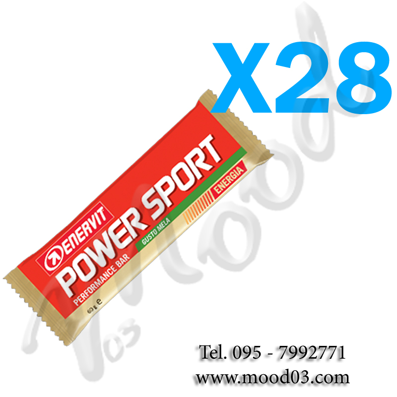 ENERVIT POWER SPORT Box di 28 Barrette energetiche da 60g gusto MELA - utili in caso di sforzo muscolare intenso