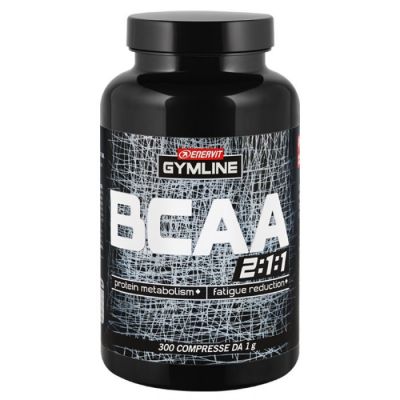 Enervit Gymline Muscle Bcaa 2:1:1 barattolo 300 compresse - Amminoacidi ramificati arricchiti con vitamine B1 e B6
