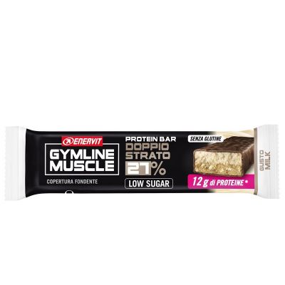 Enervit Gymline Muscle Protein Bar 27% Gluten Free, gusto Milk-Ciok - Barretta proteica da 45g, con mix di vitamine