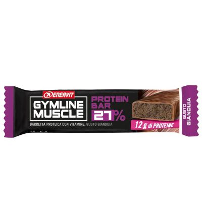 Enervit Gymline Muscle Protein Bar 27% Gluten Free, gusto Gianduia - Barretta proteica da 45g, con mix di vitamine
