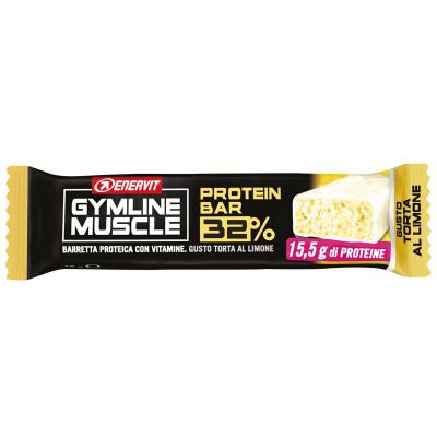 Enervit Gymline Protein Bar 32%, gusto Torta al Limone - Barretta Proteica da 48 g con mix di vitamine, gluten free