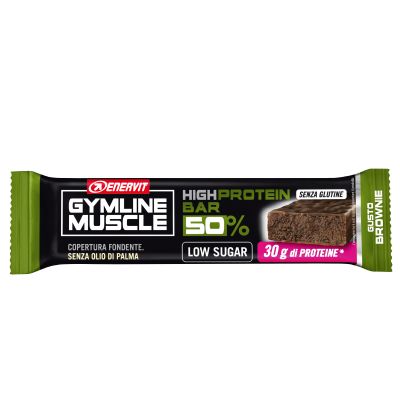 Enervit Gymline High Protein Bar 50% Brownie Senza Glutine - Barretta da 60g con proteine e vitamine