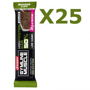 Enervit Gymline High Protein Bar 50% Brownie Senza Glutine - Conf 25 barrette da 60g con proteine e vitamine