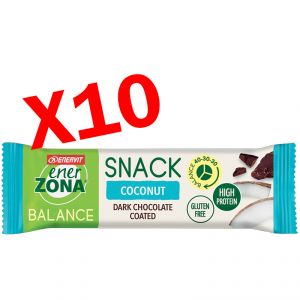 SNACK BALANCE COCONUT (ex Snack 40-30-30) Confezione 10 barrette da 33 g - Snack al cocco con scaglie