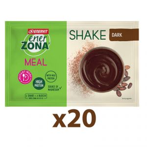 Enerzona Instant Meal 40-30-30 Shake Box 20 Buste 20x56 g Cioccolato Dark - Con Proteine e Magnesio - Senza coloranti