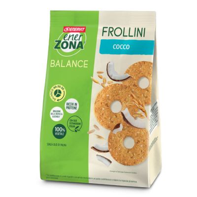ENERZONA FROLLINI BALANCE 40-30-30 in Sacchetto da 250 g gusto COCCO - Biscotti ricchi in proteine e in fibre