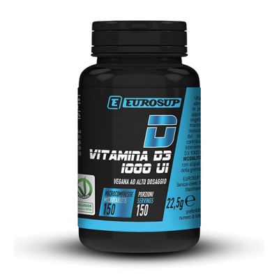 VITAMINA D3 1000 UI 150 MICROCOMPRESSE - Integratore Alimentare di Vitamina D3 ad alto dosaggio di origine vegetale