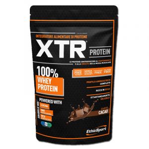 PROTEIN XTR ETHICSPORT CACAO BUSTA 500 GRAMMI - 100% Whey Protein Integratore a base di Proteine del Siero di Latte