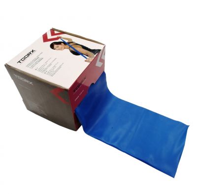 Fascia elastica anallergica latex-free blu in rotolo da 25 m resistenza forte - Altezza 15 cm, spessore 0,65 mm