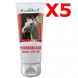 5x PFERDEBALSAM WÄRMEND EXTRA STARK - Set di 5 tubetti da 100 ml di Balsamo cavallo riscaldante extra-forte