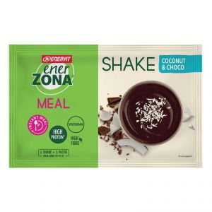 Enerzona Instant Meal 40-30-30 Shake Coconut Busta 53 g Cocco e Cioccolato - Con Proteine e Magnesio - Senza coloranti 