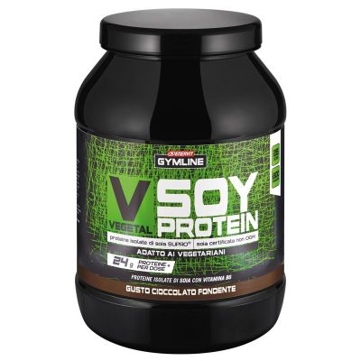 Enervit Gymline Muscle Vegetal Soy Protein Cioccolato Fondente 800 grammi - Proteine Isolate della Soia Supro®