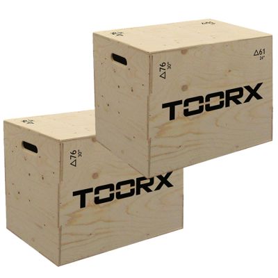 Kit Risparmio con 2 PLYO BOX - Casse Professionali in legno per esercizi pliometrici - Altezza Regolabile 76-61-51 cm