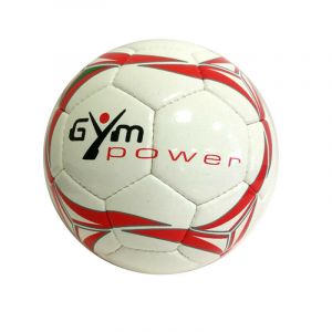 PALLONE CALCIO IN CUOIO GYM POWER MISURA N°5 BIANCO-ROSSO Official Size and Weight