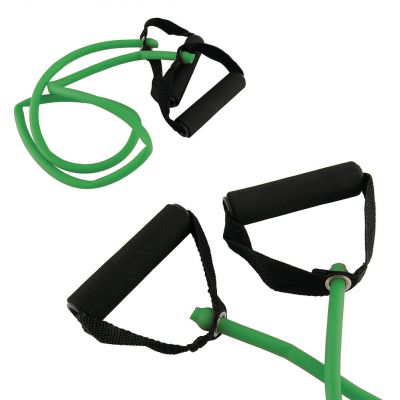 Toorx Tubo elastico con maniglie resistenza medium, colore verde - Lunghezza 120 cm