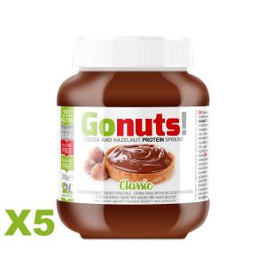 GONUTS DAILY LIFE Set 5 Barattoli da 350g - Crema Spalmabile al Cacao e Nocciole 25% di Proteine Senza Olio di Palma