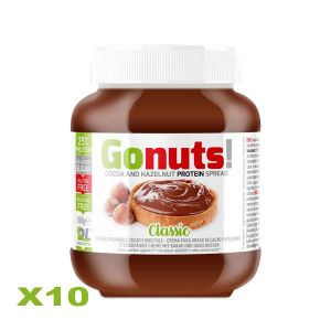 GONUTS DAILY LIFE Set 10 Barattoli da 350g - Crema Spalmabile al Cacao e Nocciole 25% di Proteine Senza Olio di Palma