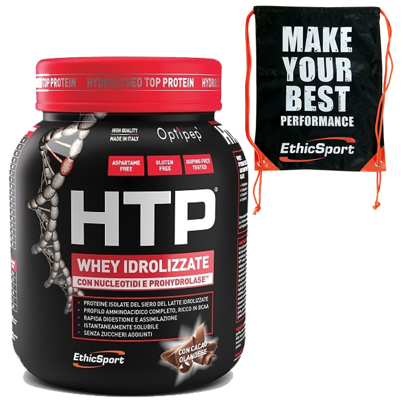 HTP HYDROLYSED TOP PROTEIN 750 grammi gusto CACAO Proteine Purissime + SACCA Ethicsport in omaggio
