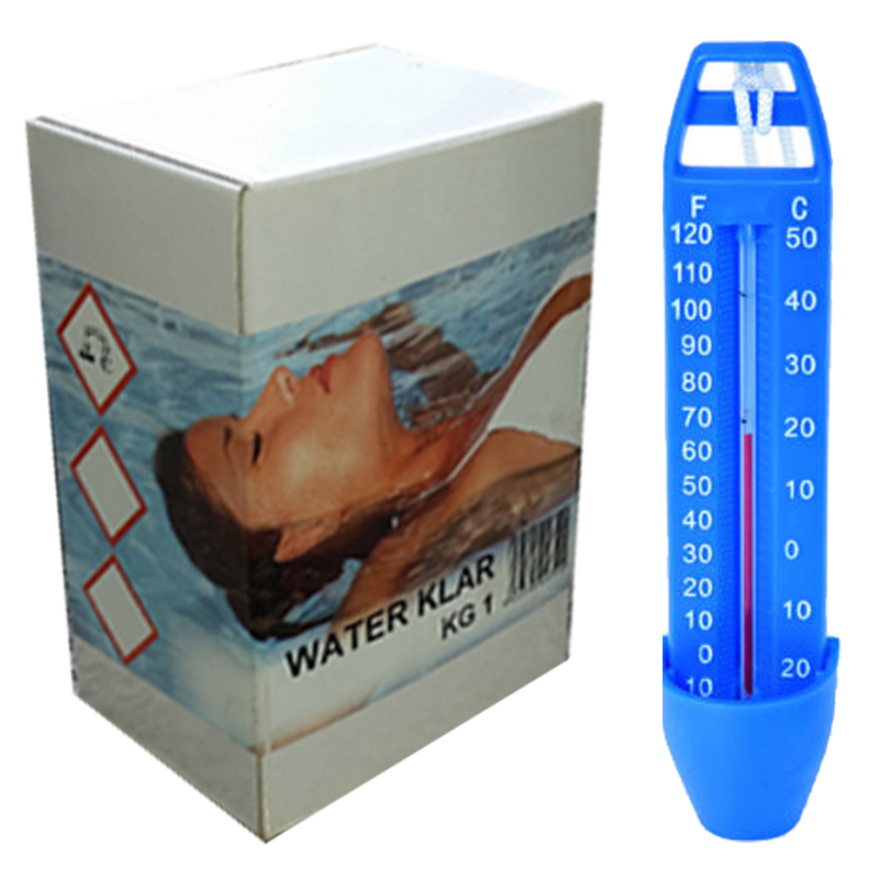 WATER KLAR 1 KG Flocculante in sacchetti da 125g per un acqua più trasparente e limpida + Termometro Omaggio