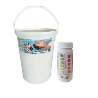 WATER CLOR 90% Secchio 25 kg - Tricloro in Pastiglie ad azione igienizzante + Test Analizzatore per ph e cloro piscina