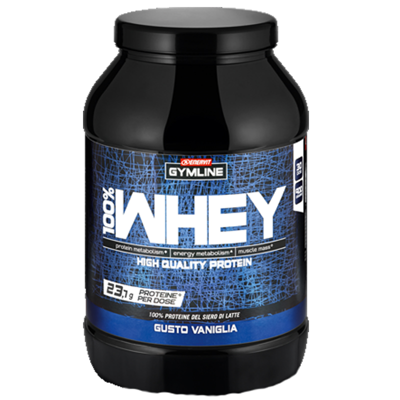 Enervit Gymline Muscle 100% Whey Protein Concentrate Vaniglia 900 Grammi - Proteine istantanee con Vitamina B6