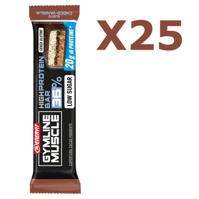 Enervit Gymline High Protein Bar 36% Choco-Vaniglia Senza Glutine - Conf 25 Barrette proteiche da 55 grammi