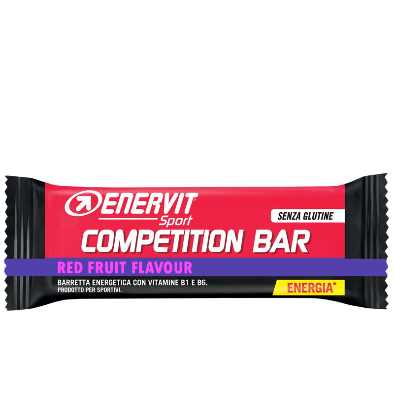 COMPETITION BAR RED FRUITS SENZA GLUTINE ENERVIT SPORT - Barretta Energetica da 30 Grammi con Vitamina B1 e B2