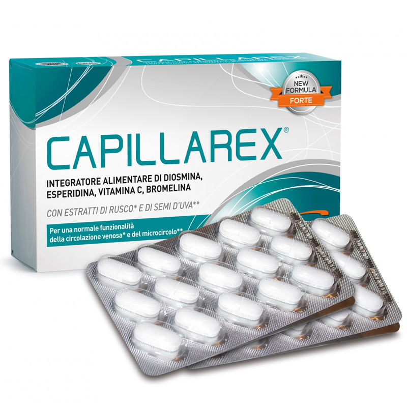 CAPILLAREX NEW FORMULA FORTE Ethicsport 30 cpr filmate da 1100 mg - Circolazione Venosa, Microcircolo e Gambe Stanche