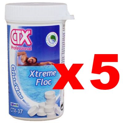 XTREME FLOC CTX PROFESSIONAL 5 Tubetti con 5 Pastiglie da 20 g - Flocculante e Coagulante ad Alta Concentrazione