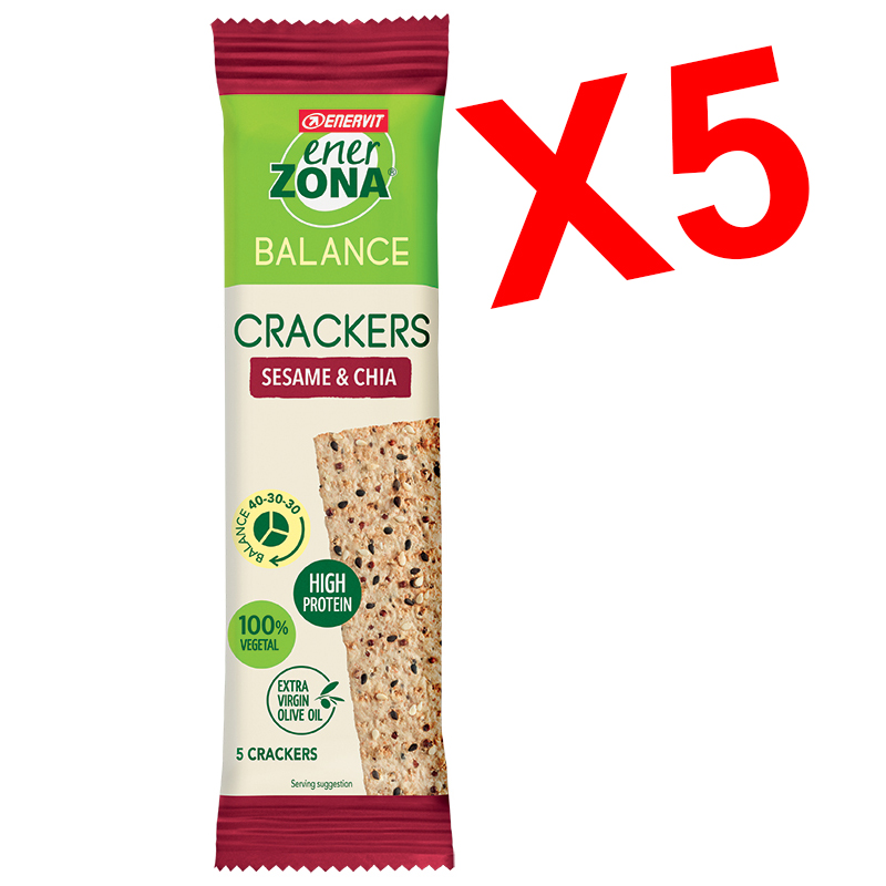 Enerzona 5 Cracker Balance 40-30-30 Sesame & Chia Monodose - Fibre e Proteine