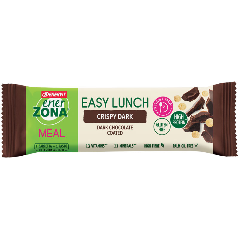 Enerzona Easy Lunch Crispy Dark 58g - EnerZona Nutrition Bar - Barretta con vitamine e minerali - Gusto Crispy Dark