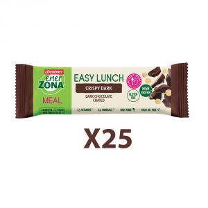 Enerzona Box 25 Barrette Easy Lunch Crispy Dark da 58g - 25 Barrette con vitamine e minerali - Gusto Crispy Dark