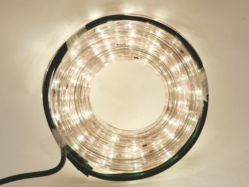 Tubo Luminoso LED BIANCO CALDO 20+1,5 Metri - Decorazione Luminosa ideale sia per uso Esterno che Interno
