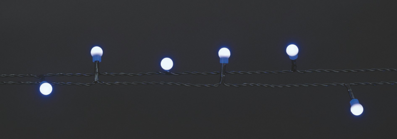 240 Mini-Sfere LED BLU per uso Interno ed Esterno - Lunghezza 9,60 Metri + 3 di cavo