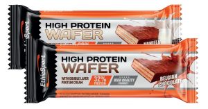 Ethicsport High Protein Wafer 35 g Belgian Chocolate - Box 12 Barrette ad Alto Contenuto Proteico 32% Proteine del Latte